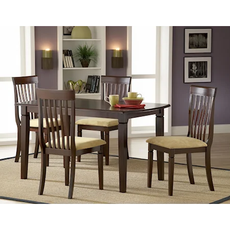 5-Piece Dining Set with Slat Chairs